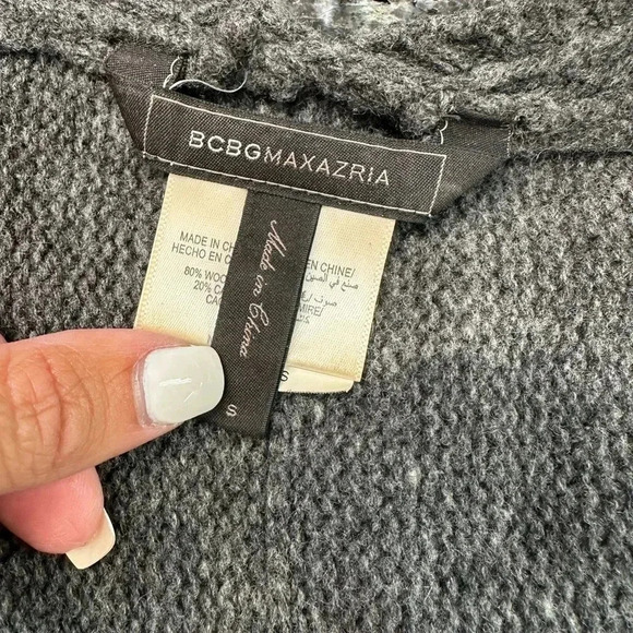 BCBGMAXAZRIA | Charcoal Grey Wool & Cashmere Blend Sweater Size S Small - Picture 3 of 8